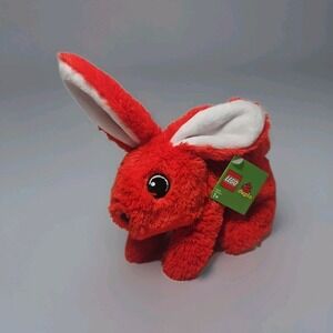 NEW LEGO Duplo Red Plush Bunny Rabbit Stuffed Animal Easter Toy Building Block